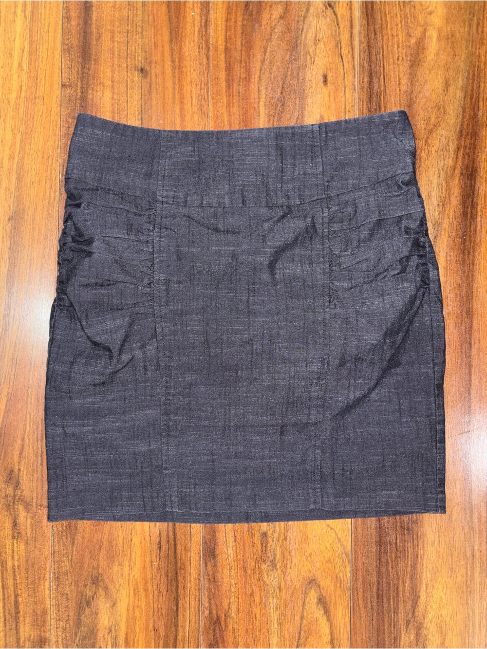 Forever 21 Charcoal Ruched Mini Skirt